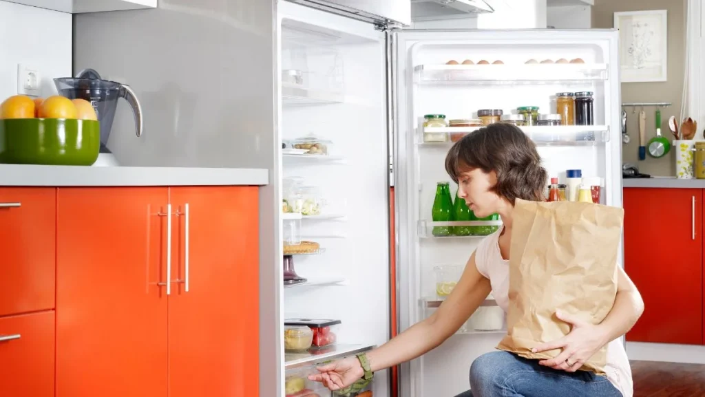 housewife-refrigerator-organizing